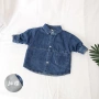 Áo sơ mi denim trẻ em 2018 mới cộng với áo độn cotton cho bé mùa thu Phiên bản Hàn Quốc của bé trai và bé gái áo dài tay shop quần áo trẻ em đẹp