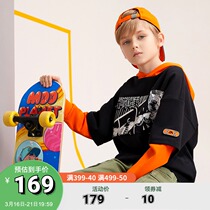 Ann stepped childrens sweatshirt 2022 Autumn CUHK boy boy fake two limber hooded sweatshirt 352138723