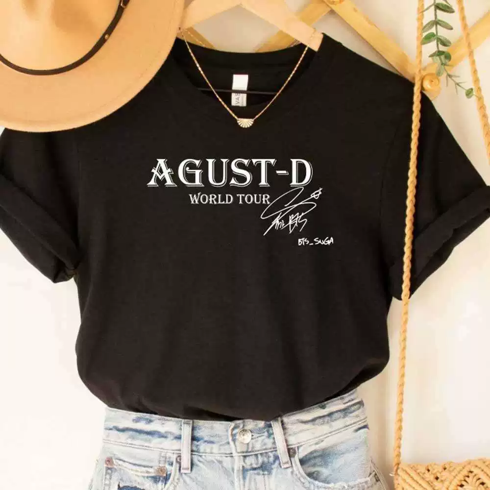 Футболка BTS AGUST D с коротким рукавом (S–4XL), хлопок, принт тур
