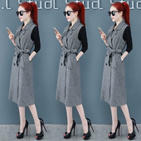 Mẫu áo dài kẻ sọc dài nữ 2019 mùa xuân mới của phụ nữ thời trang Hàn Quốc thắt lưng vest nữ - Áo vest quần áo thời trang nữ