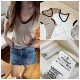 2026 Xia Xin ສີທີ່ກົງກັນຂ້າມກັບຄໍ V slim-fit contrasting edge T ແຂນສັ້ນ