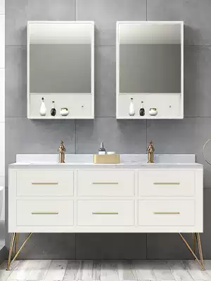 Light luxury Nordic bathroom cabinet wash face wash basin cabinet combination dressing room wash table smart mirror cabinet bathroom floor standing