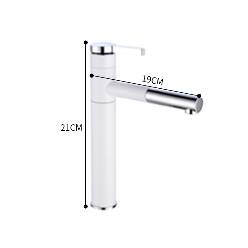 Washbasin pull-out tap Black white face basin tap terrace pelvic dressing room hot and cold rotatable tap
