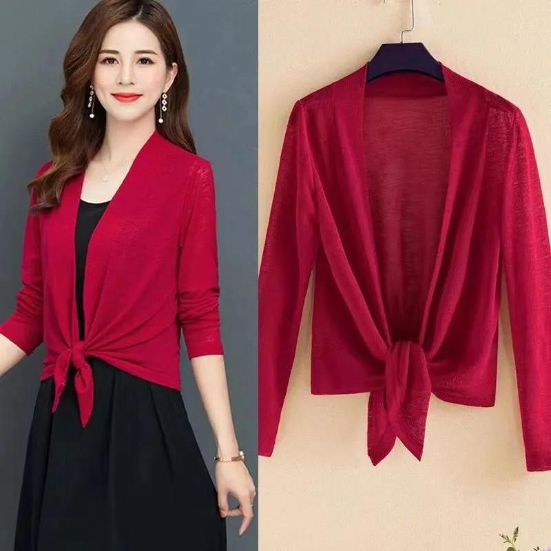 Summer Mesh Shawl for Women, New Air-Conditioning Shirt, Thin Top, Stylish Sun Protection Clothing, High-End Cardigan to Match Skirts
