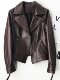 2025 Spring and Autumn New Genuine Leather Jacket Women's Short Sheepskin Motorcycle Wine Red Jacket Slim Leather Jacket