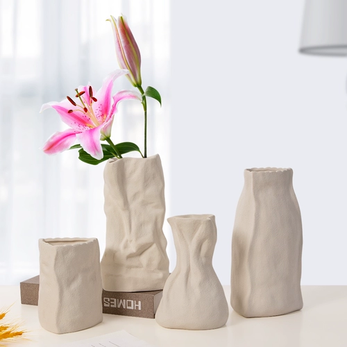 Керамический креативный декор в форме цветка для гостиной, маленькая вазочка, простой и элегантный дизайн