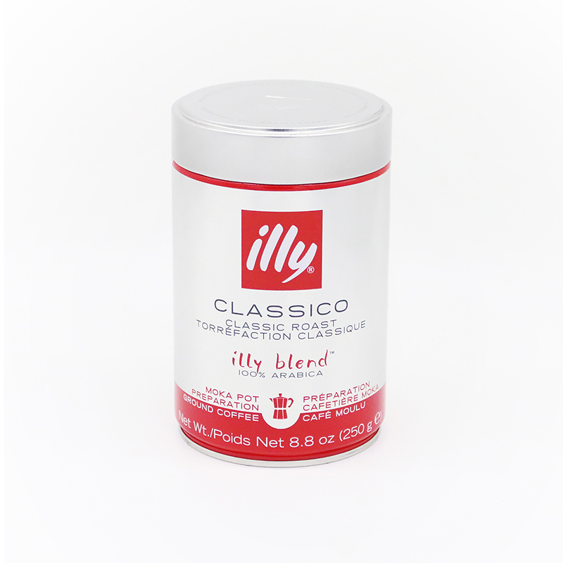 Illy Coffee Powder Medium Dark Roast 250g Moka Medium Coarse Powder Arabica Beans