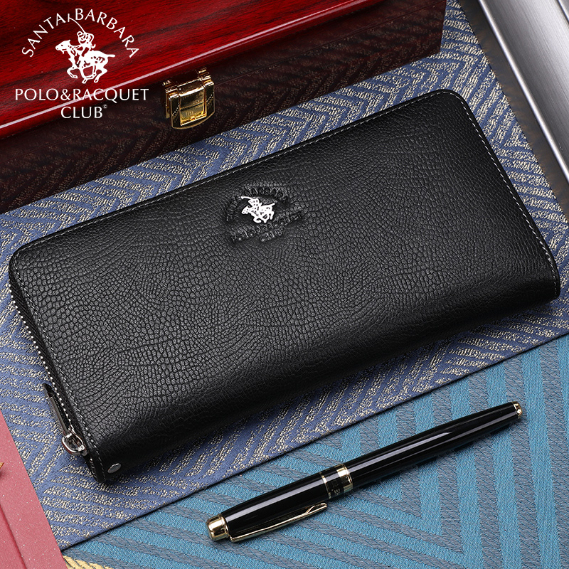 St Grand Paolo Laced Men's Wallet Genuine Leather Long Version Large Capacity Hand Grab Bag Multifunction Money Clip Men Youth