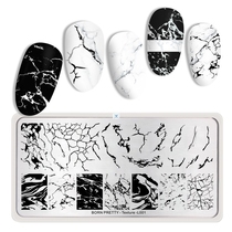 BORN PRETTY Rectangle Nail Stamping Plates Marble Texture