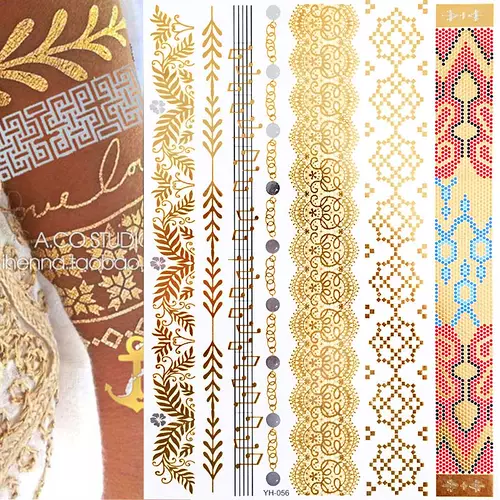 1 листовая вспышка Boho Metallic Gold Peathers Shimmering Jewelle