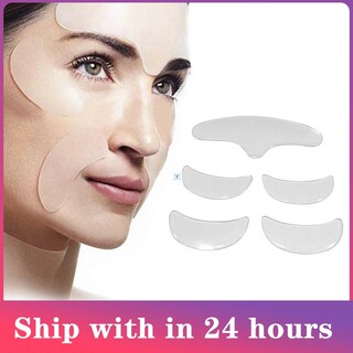 5pcs Silicone Anti Wrinkle Stickers Patch Eye Chin Forehead