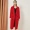 Áo chống rét hai mùa Áo khoác cashmere nữ dài phần áo khoác mùa đông nữ tùy chỉnh áo len dày màu đỏ - Áo len lót đôi