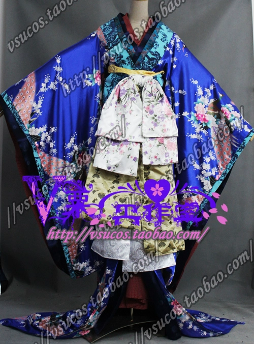 v mille cos Saber phiên bản hoa Fate stay night anime game kimono gió trang phục nữ cosplay - Cosplay