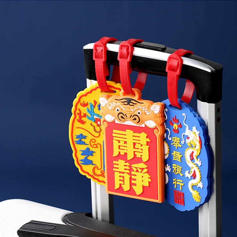 Marker Label Plastic Listing Forbidden City Style Creative Silicone Luggage Tag Travel Luggage Consignment Trolley Case Crane