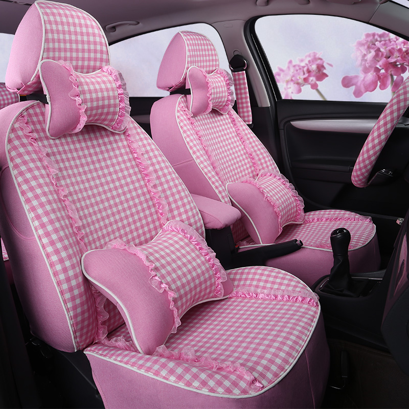 New special car special car seat set for cartoon lace cloth art all-bag seat cover all season linen