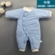 Bộ đồ liền thân cotton cotton cho bé mùa thu đông nam nữ ra ngoài quần áo dày quần áo sơ sinh jumpsuit trẻ em thu đông
