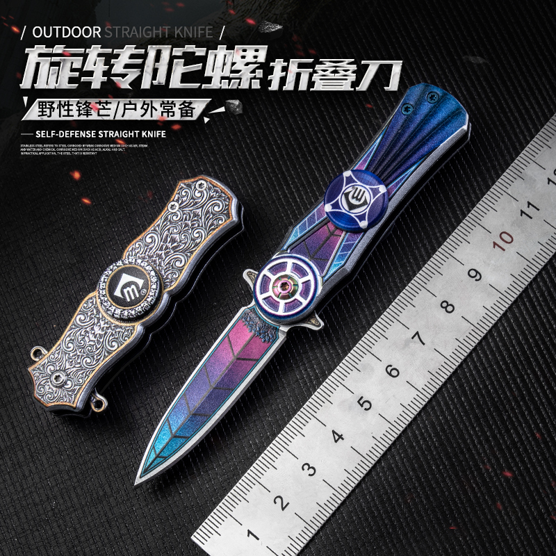 Fidget Spinner Knife Edc Multifunctional Foldableing Knife Outdoor Camping Portable Flap Pocket Pants Knife High Hardness Sharp Knife