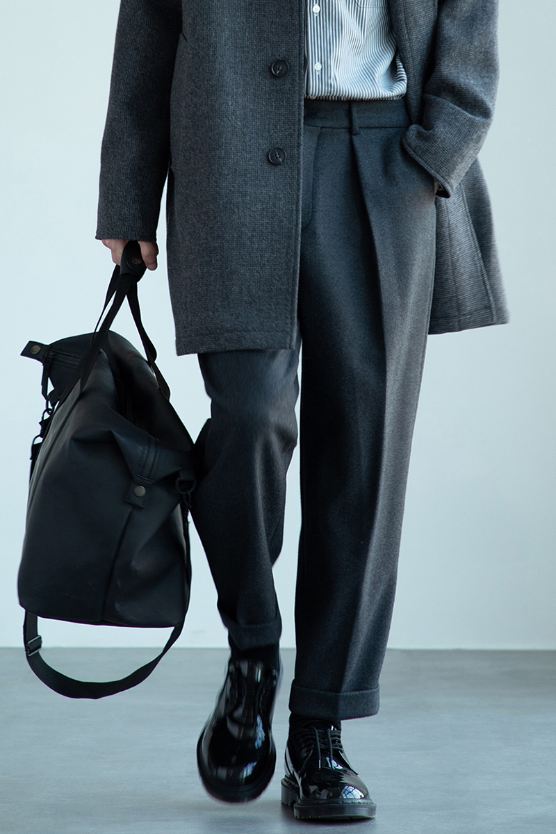 Small Disciples Continent HUMANIMAL thickened fine Beauty Nowool hem 90% grey Western pants