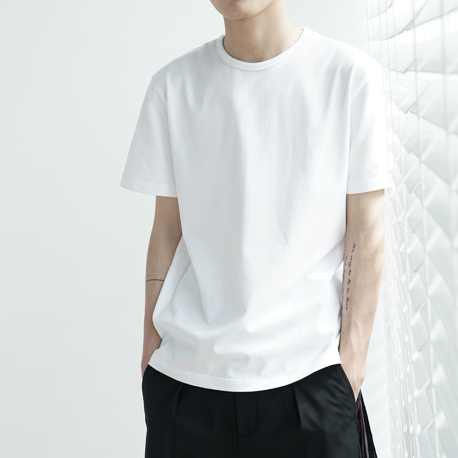 Young Brother Continent 912 giza70 basic tee Egyptian cotton three needle neck base tee T-shirt