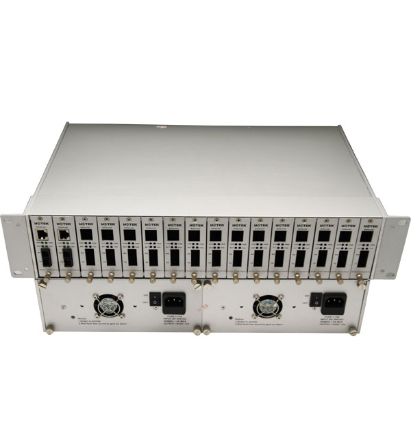 Yutai UTEK 16 slot redundant dual power supply fiber optic transceiver chassis UT-2U16