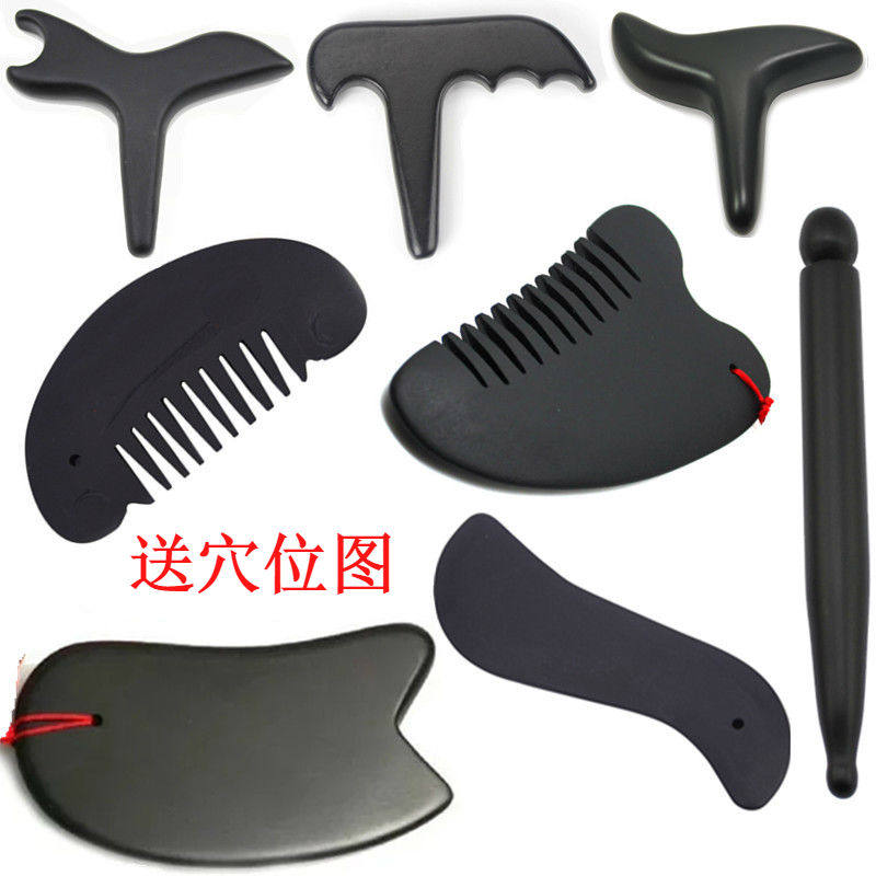 Bianstone instrument dial rib rod comb scraping Bianstone scraping plate triangle natural Bianstone rod send map to remove wet female dialing rod