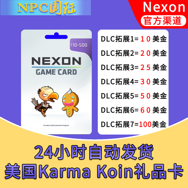 American Nexon International Server Poe/Dfo Maplestory Karma Koin Points Card Kk Path of Exile 2 Usd