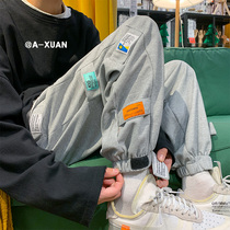 Waffag Pants Men 2022 Summers new Ins port craze Loose Big Code Fat 90% Workwear Pants