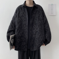 Tidal Male High Sensation Shirt Han Version Tide Reliefs Print Design Feel Small Crowdspring 2022 New Lining Coat