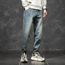 90% Jeans Mens Summer Straight Barrel Loose Tide Signs Day Fatter Big Code Trend 100 Hitch Good-looking Summer Long Pants