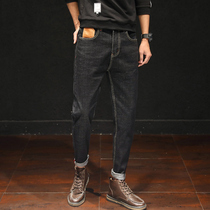 Fat jeans mens Tide brand straight loose size autumn Japanese retro red ear with Martin boots thick leg pants