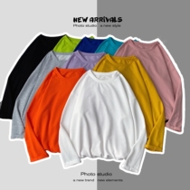 Autumn long sleeve T-shirt men loose trend Wild couple candy color tide ins base shirt sweater spring and autumn coat men