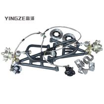 DIY four-wheel steel tube car beach car homemade cardiner retrofit front swing arm hanging sheep angle flange brake suspension