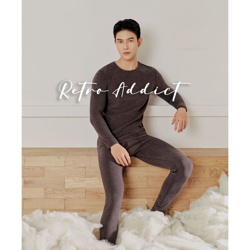Retro Addict “Cashmere Thermal Underwear Set” Mulberry Silk Blend with Fleece, Four-Needle Six-Thread Craftsmanship
