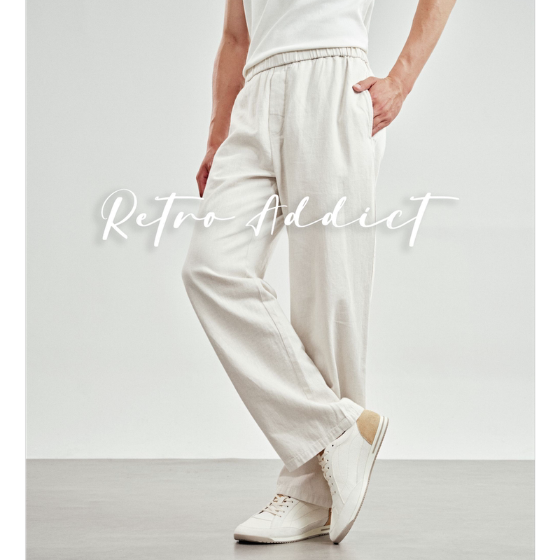 Retro Addict L.P Style Markyn European Rain Dew Linen Long-Staple Cotton Blend Casual Work Pants Retro Addict L.P Style Markyn European Rain Dew Linen Long-Staple Cotton Blend Casual Work Pants