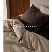 LUXE|Light luxury and high-end minimalist style pure cotton bed four-piece set three-dimensional geometric jacquard quilt cover sheets and bedding