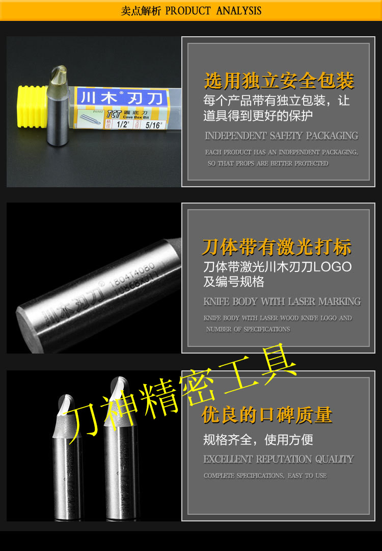 Chuanmu lưỡi dao TCT dao TCT dao đáy tròn 1/2 * 1/4 - Dụng cụ cắt mũi khoan thép