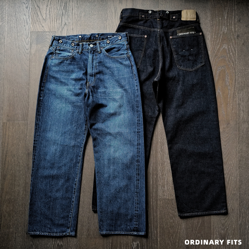 In Stock Ordinary Fits Japanese-Made 119 High-Waisted Loose 14oz Vintage Washed Selvedge Denim Jeans