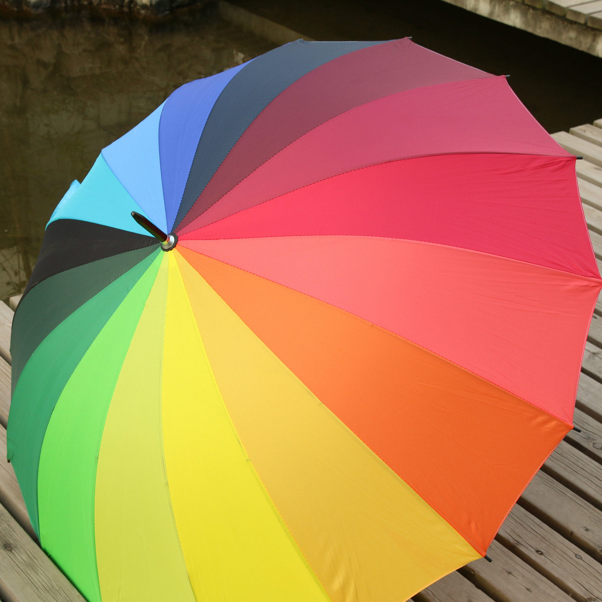 Customize the umbrella Touch The Cloth Rainbow Umbrella Straight Shank Umbrella Print Character logo16 Sheet Straight Pole Umbrella Advertising Umbrella Set-Taobao