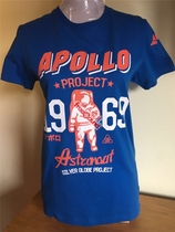 Fushen Records) Spece series T-shirt astronaut 1969 blue
