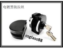 Glass door lock center non-opening black titanium brushed frameless glass door double door single door single door single garden round bolt lock