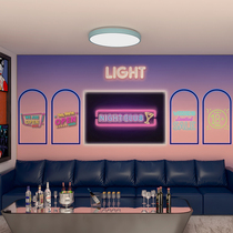 Neon net red wine bar Decorative Buttoned Board Wall Tooling Shop KTV Integrated Wall Panel Milk Tea Shop Protective Wall Panel compartment