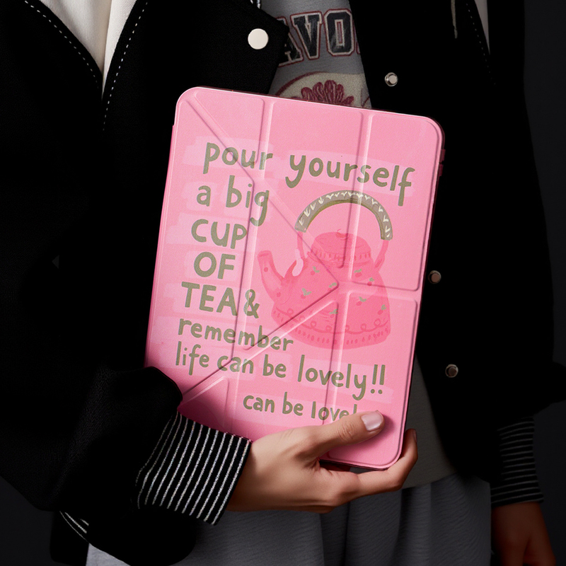 Pink Water Bottle Compatible Apple iPad Air7 Protective Case Tablet Cover Air6/Pro 11inch with Pen Slot Y+ 70% off Mini7/10Th Generation 13inch /4/5/6 Acrylic Anti-Drop Protective Case