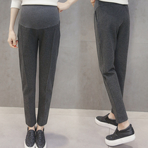 Maternity pants 2021 spring and autumn and winter tide mother Harem pants wear outside the belly casual loose warm wool leggings