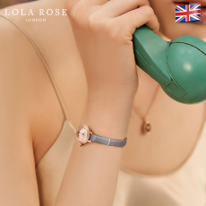 Часы Европа lola rose手表女镶钻简约气质皮带母贝表盘小金表22mm
