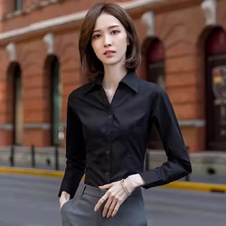 Long sleeves shirt Women's Spring and Autumn K-style high-grade professional Plus size shirt wrinkle-resistant Fancy work clothes business shirt