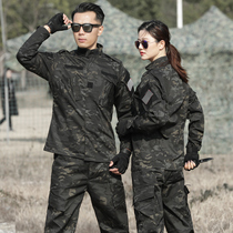 Dark night camouflage suit suit men and women training suit wear-resistant overalls outdoor land suit CS tactical suit field uniforms