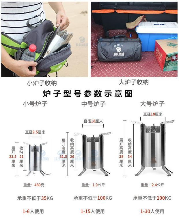 Bếp củi ngoài trời bếp dã ngoại lĩnh vực cung cấp bếp củi bếp gas di động gas gas kỵ binh ánh sáng lò hoang - Bếp lò / bộ đồ ăn / đồ nướng dã ngoại bếp ga mini namilux
