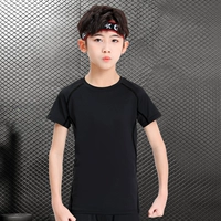 Чистый черный [высокий тренировка бомбы] с коротким рукавом