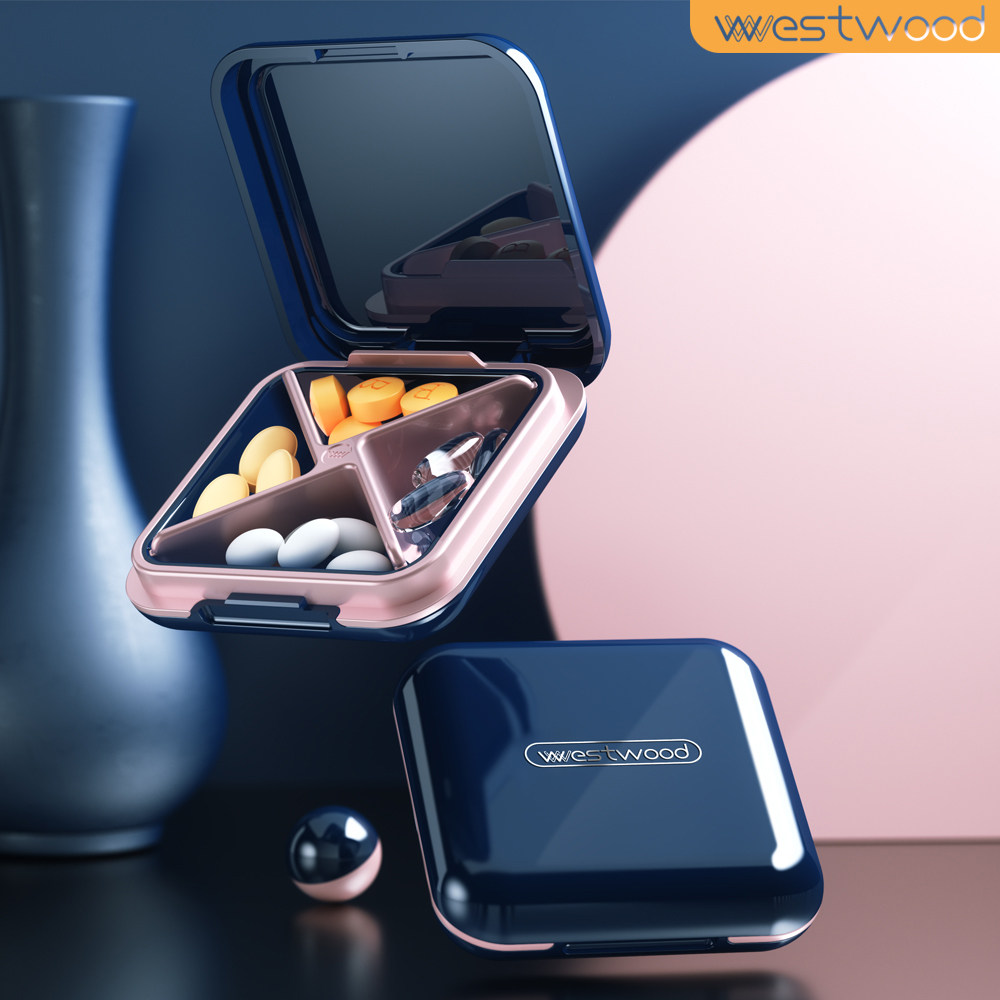 Japanese medicine box portable small size mini 7-day large-capacity medicine dispenser storage sealed box female portable pill dispensing