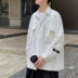 Mùa hè Hàn Quốc phiên bản rất cổ tích áo dài tay in lỏng áo khoác giản dị xu hướng gió Hồng Kông đẹp trai đẹp trai áo sơ mi đàn ông. 